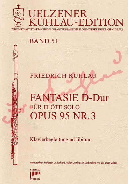 Syrinx Nr. 196 / Fantasie D-Dur op. 95 Nr. 3
(Flöte solo / Klavier ad libitum)