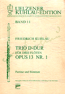 Syrinx Nr. 125
Friedrich Kuhlau
Trio D-Dur für drei Flöten op. 13 Nr. 1
3 Flöten
